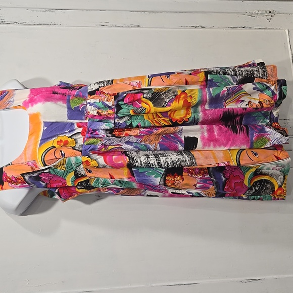 PINEAPPLE MOON VIBRANT GRAPHIC DRESS.   #6822 - Picture 3 of 8